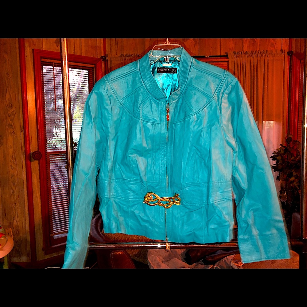 Pamela McCoy Jacket, Beautiful Aqua Color in 3X.